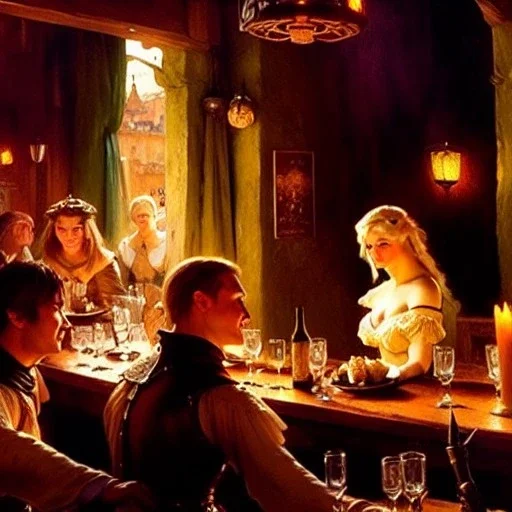 fullbody portrait 'beautiful face blonde massiveboobs medieval wench on tavern in medieval city',painting by gaston bussiere, greg rutkowski, yoji shinkawa, yoshitaka amano, tsutomu nihei, donato giancola, tim hildebrandt, oil on canvas, cinematic composition,sharp image, extreme detail,((fit full head inside picture)),32k