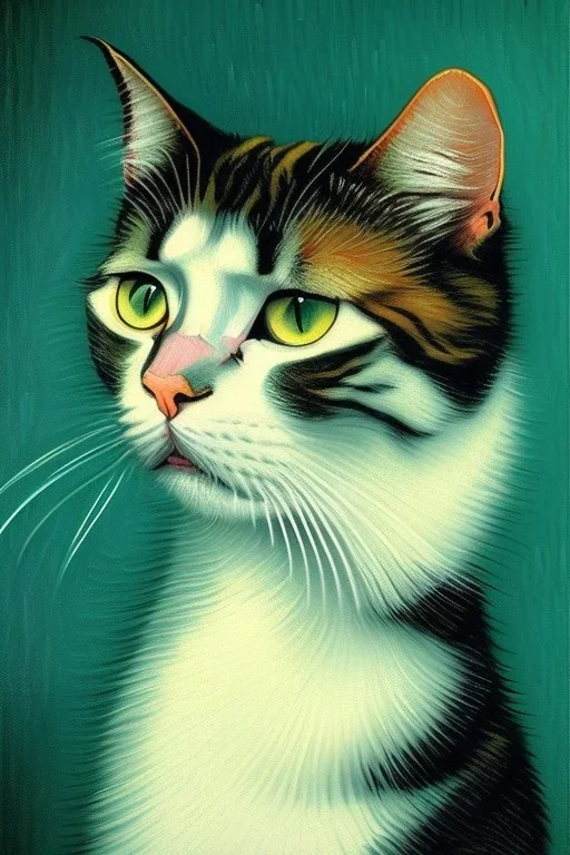 Portrait of a cat by Van Gogh