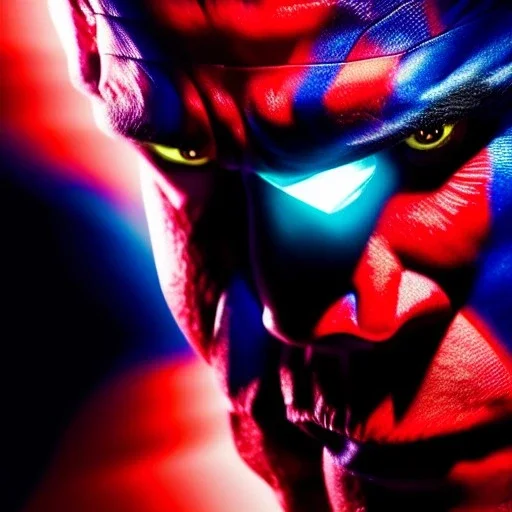 Ultra detailed fullbody Portrait in oil on canvas of X-Men Nightcrawler merges with REd Hulk,intense stare,extremely detailed digital painting, extremely detailed face,crystal clear Big eyes, mystical colors ,perfectly centered image, perfect composition, rim light, beautiful lighting,masterpiece,8k, stunning scene, raytracing, anatomically correct, in the style of robert e howard and Ken Kelley and Ohrai Noriyoshi and Simon Bisley and tomzj1