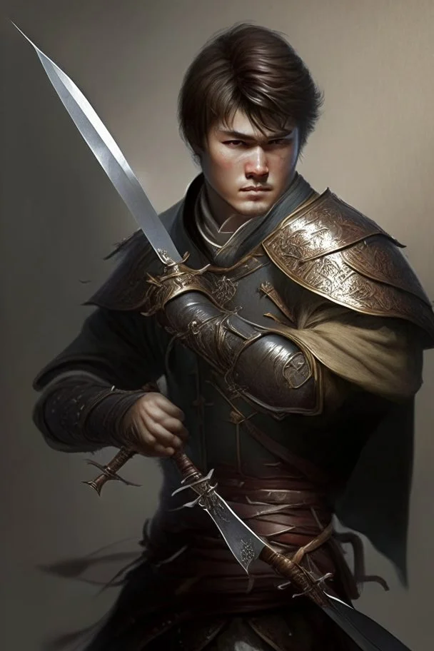 noble swordman with rapier short brown hair not chinese