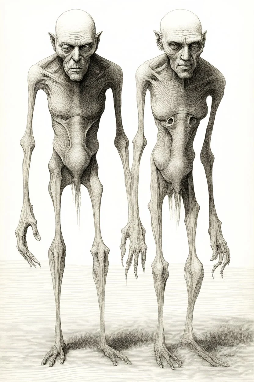 The full body of two fat old men , a thin line draw ، Siamese brothers with one body of two heads , front view camera, decayed and rotting with grotesque proportions and imagery. surreal horror, biomechanical design, by hr giger and beksinski , fine lines draw