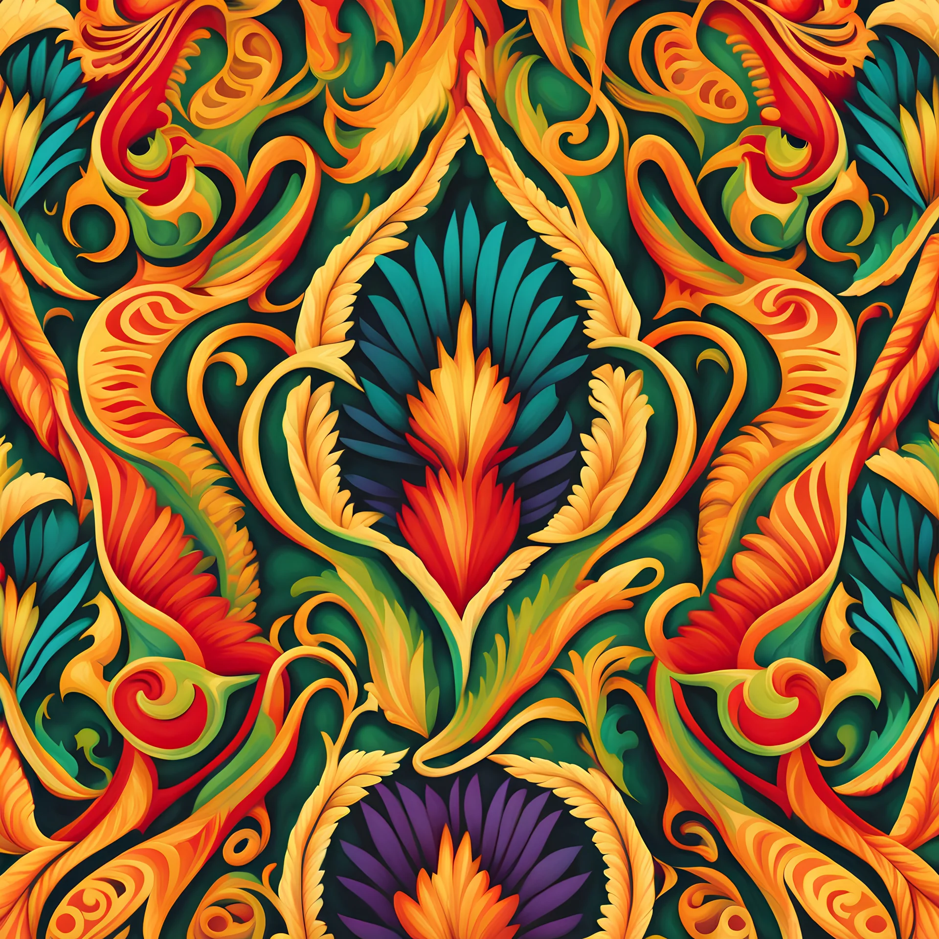 highly repeating pattern, vibrant colours