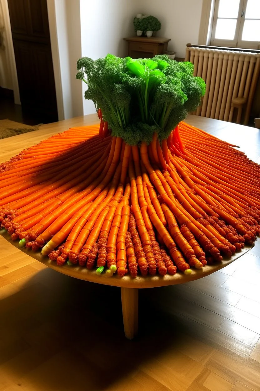 a picture of a table made out of carrots