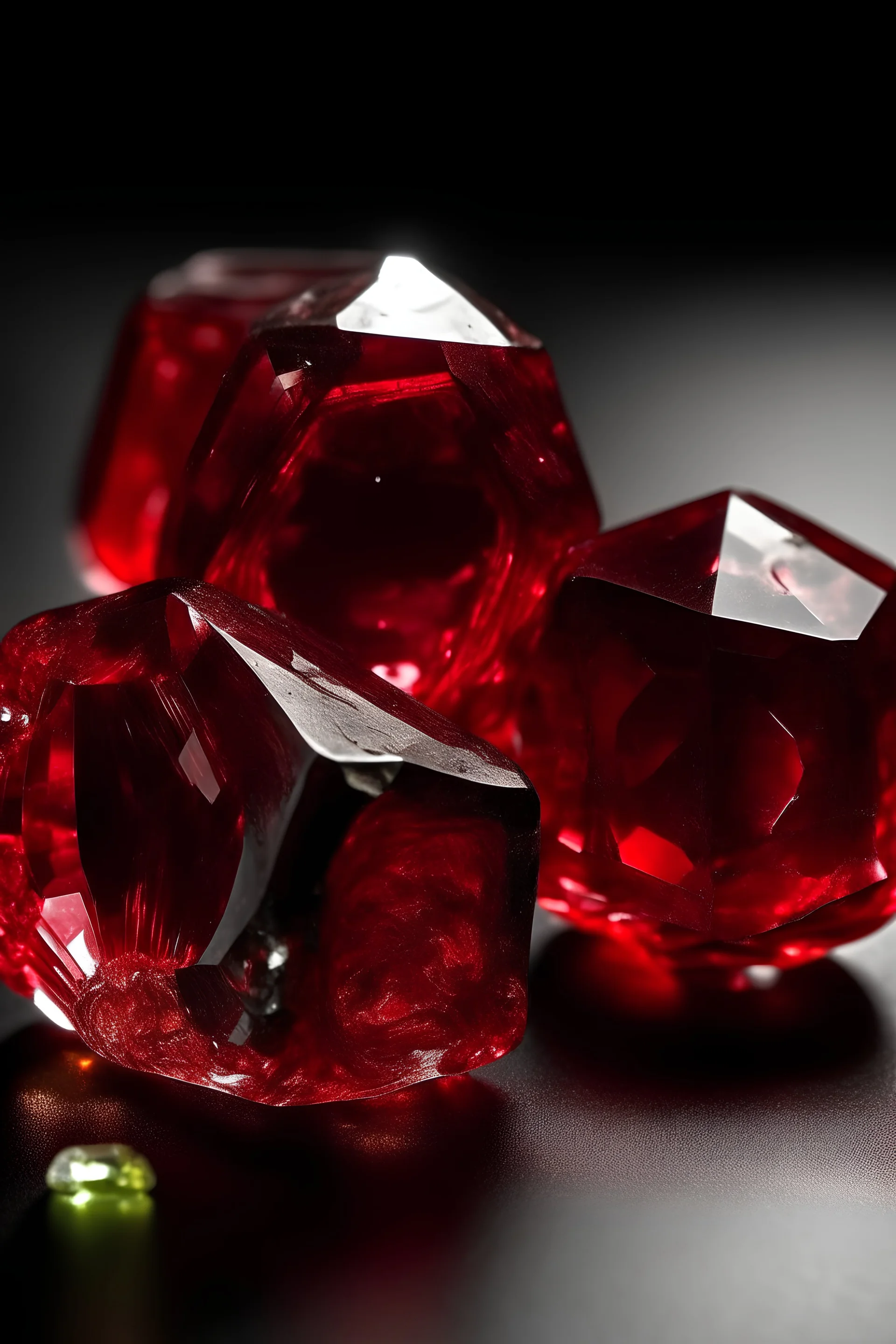 ruby glass, with natural form of the stone