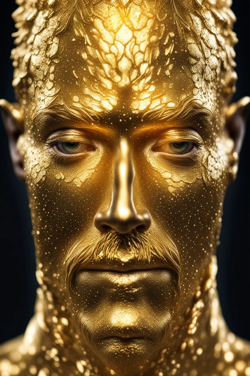 Golden skin of God under the microscope