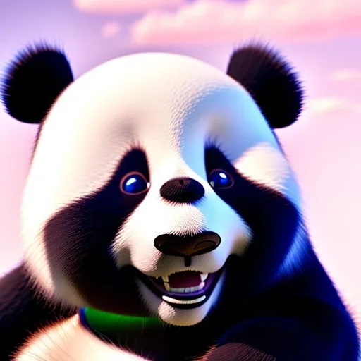 cute baby panda, by pixar