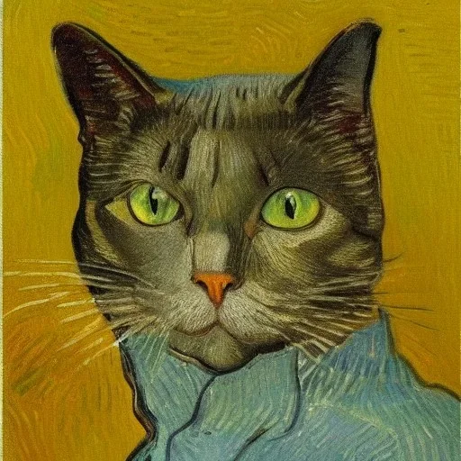 Portrait of a cat by Van Gogh