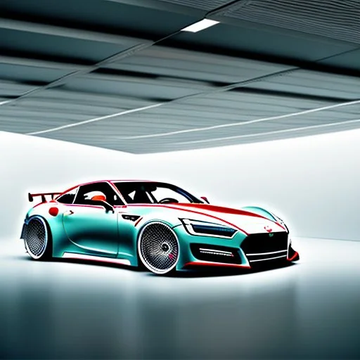 A Tesla's 'Model S Plaid' is racing at top speed, across the 'Tower Bridge', in London. CINEMATIC. WIDE ANGLE LENS.