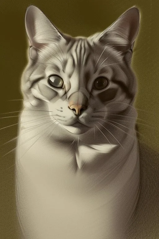 Retrato de un gato por Van Gogh pencil