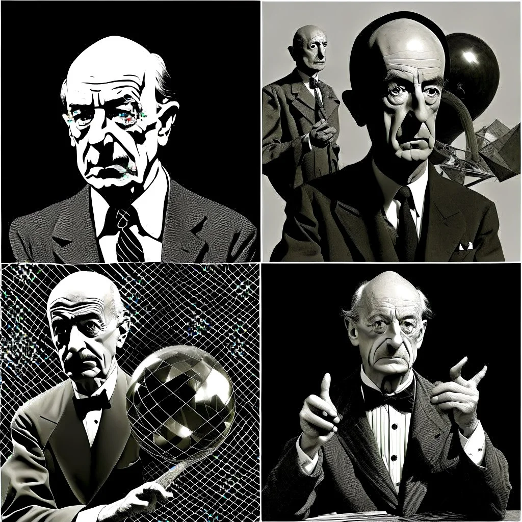 Members of a Rock Band: Jerome Bosch, M. C. Escher, Salvador Dali, Buckminster Fuller