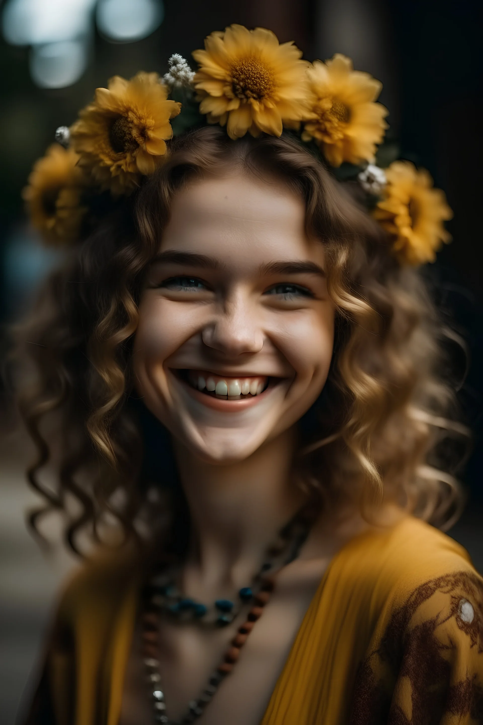 portrait a east Queen with smile on her face，a flower in her hand ，her hair should be short