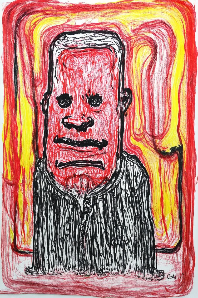 It is hell to live in a world where you can't speak; In the style of Philip Guston