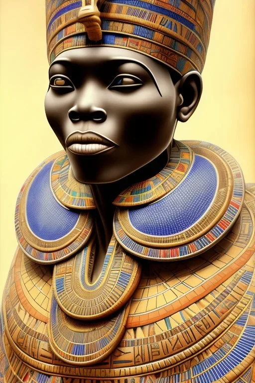 african portrait, ancient egypt, zulu, scaffolding, high detail