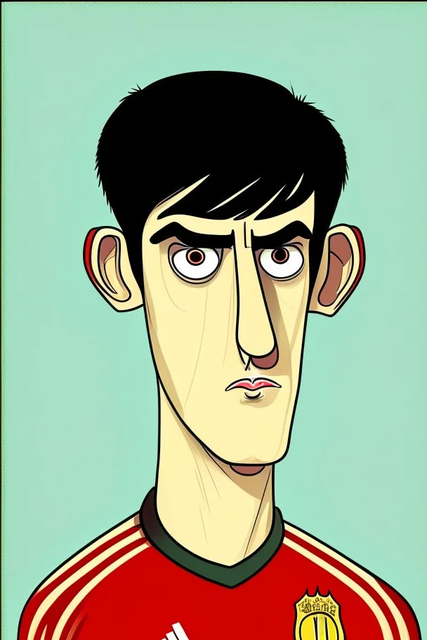 Thibaut Courtois Belgian soccer player cartoon 2d