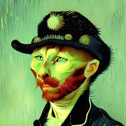 Portrait of a cat by Van Gogh