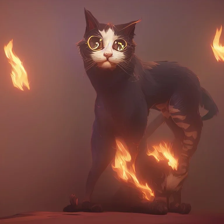 Cat made with fire