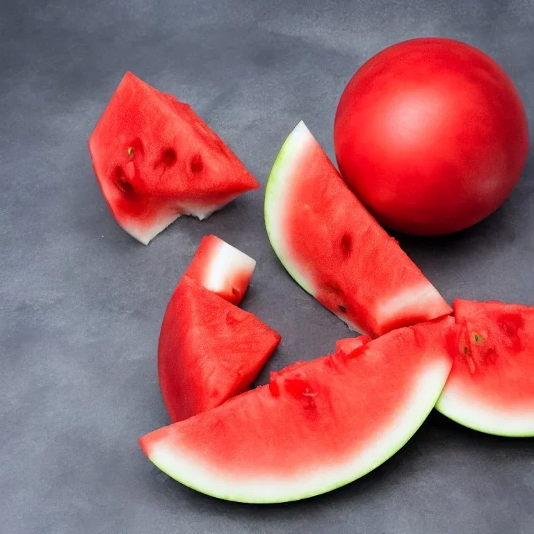 red ball squishing a watermelon blood gushing out