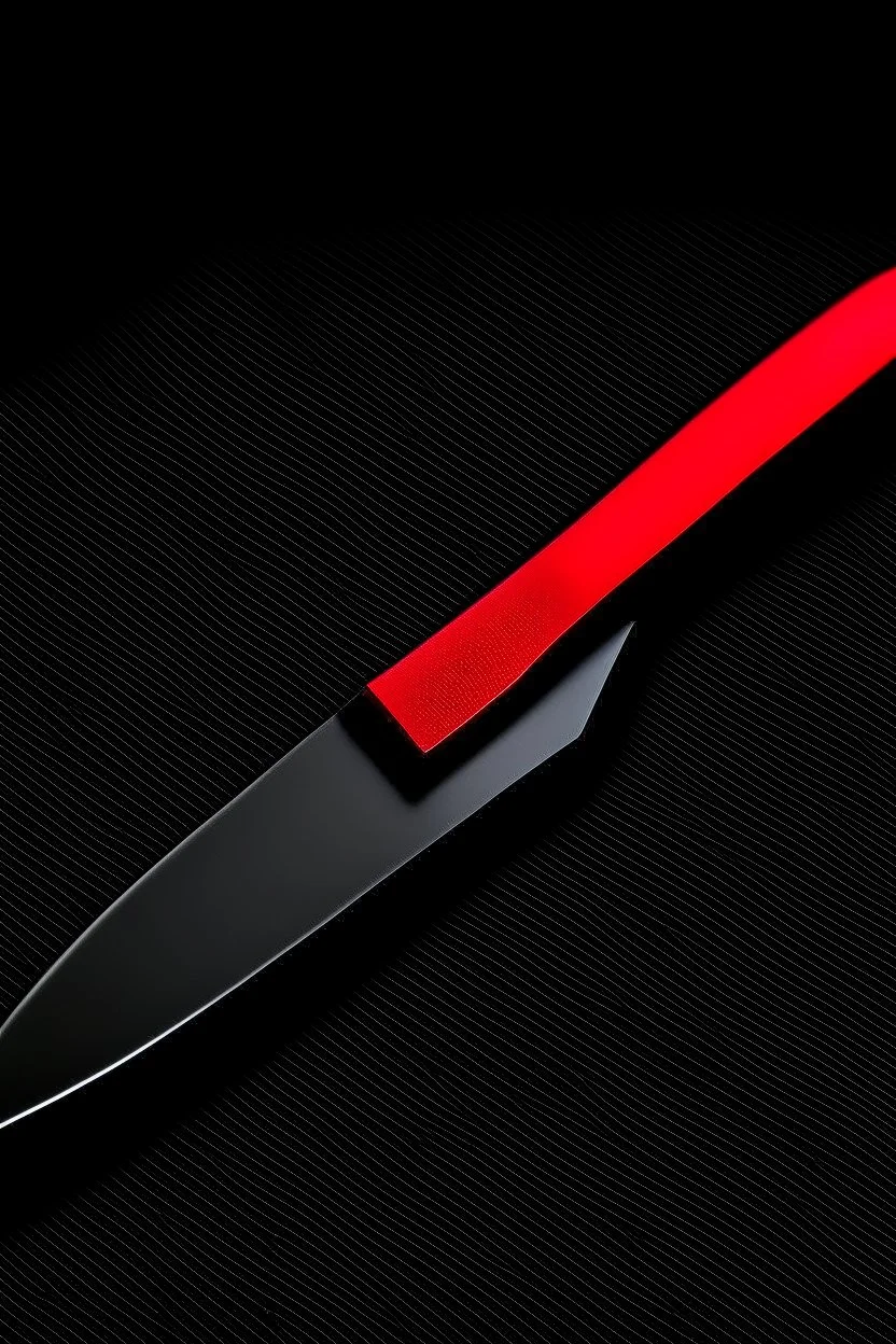 kunai with red serrations along the edge