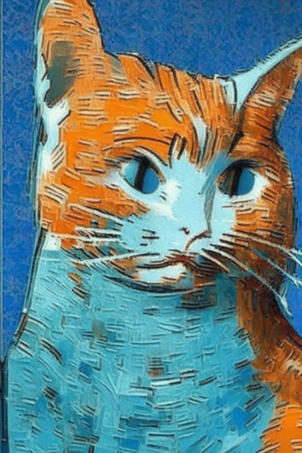 Portrait of a cat by Van Gogh