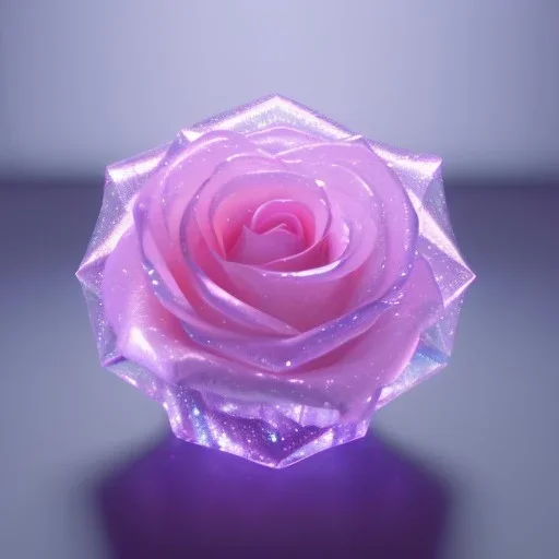 transparent multicolor crystal rose realistic, unreal engine 5