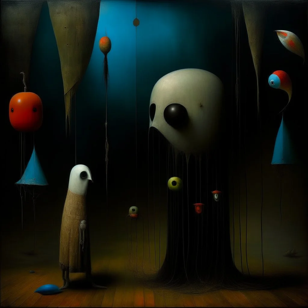 hiding our mistakes behind the shades of reality, Style by Duy Huynh and Joan Miro and Joel-Peter Witkin, birth of a nightmare, abstract surreal masterpiece, uncanny, lurking malignancy, sharp focus, smooth, taps into the imagery of Zdzislaw Beksinski, shock value, dynamic composition