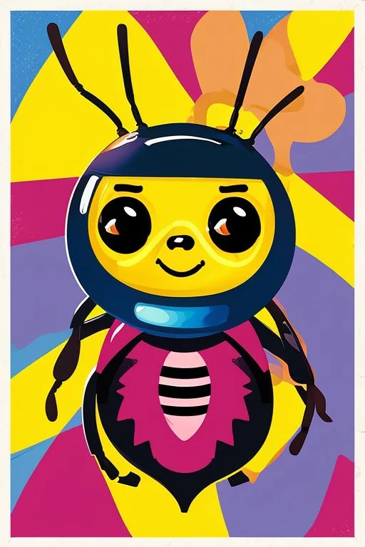 A cute bee as pop art character