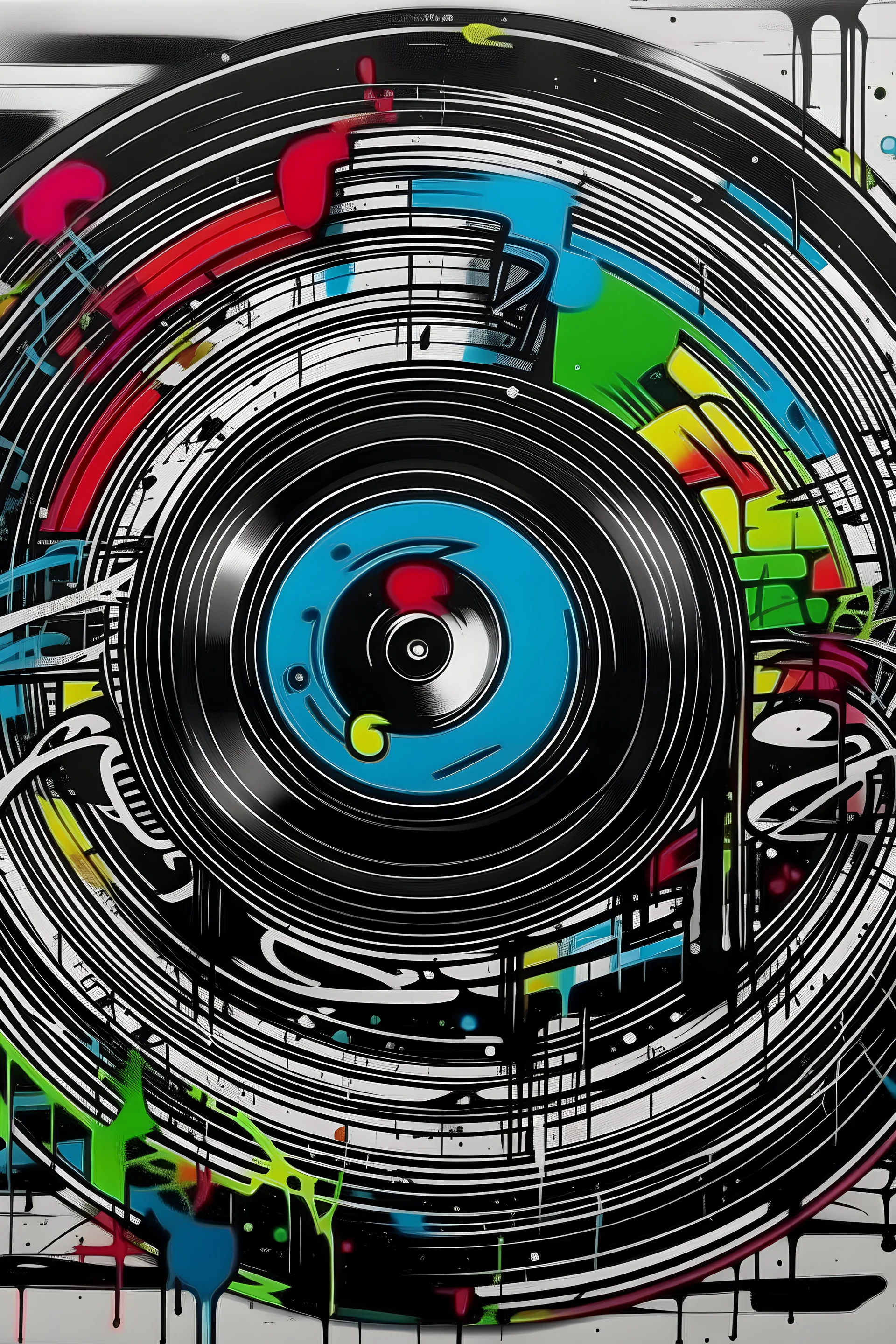 62Record graffiti style