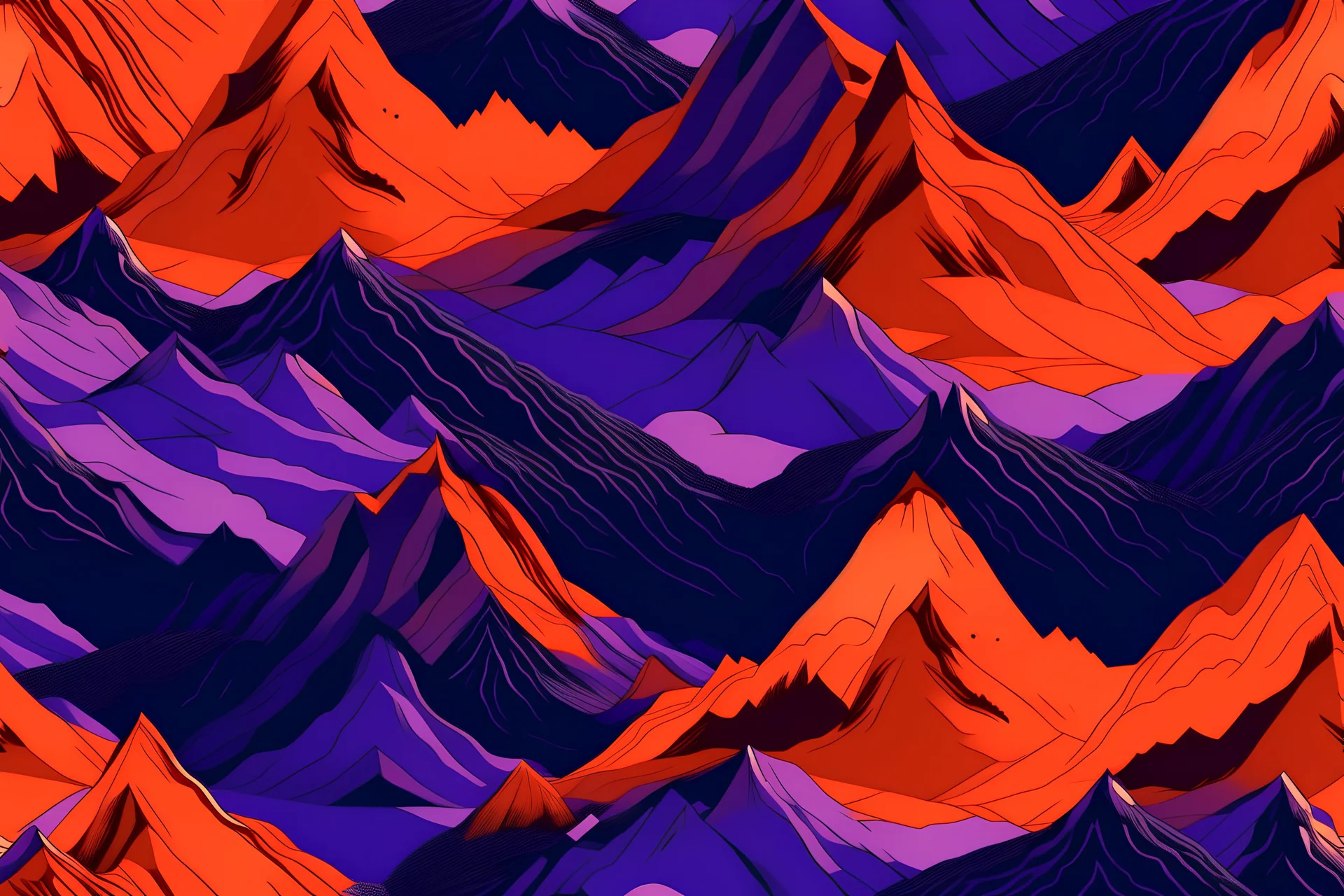 mountain range purple orange