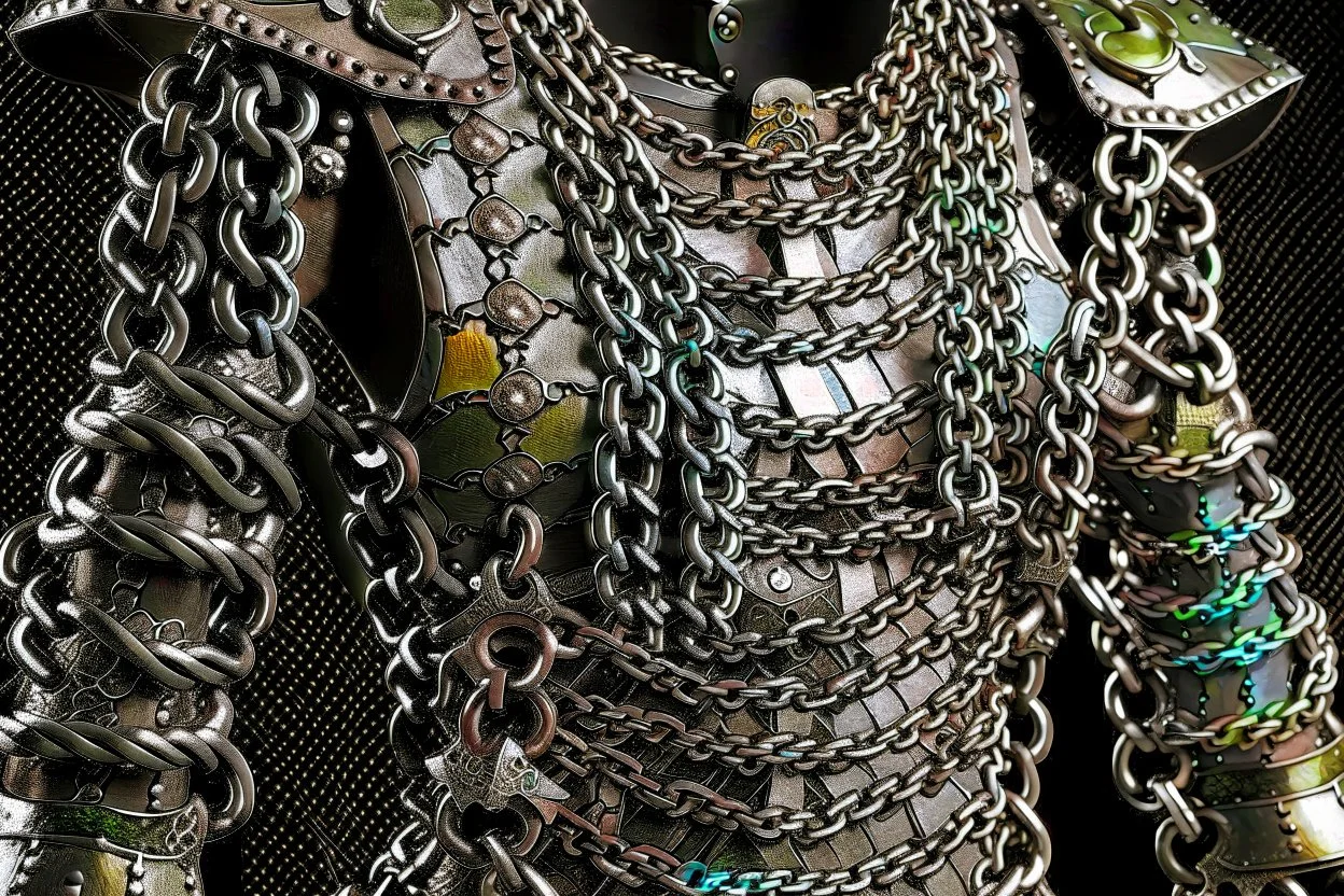 england medieval armour chains design front on shot