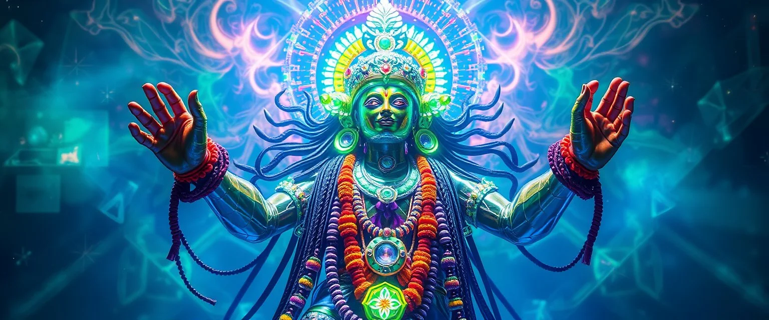 Transparent Krishna mega bot beats toxicity with Goa trance
