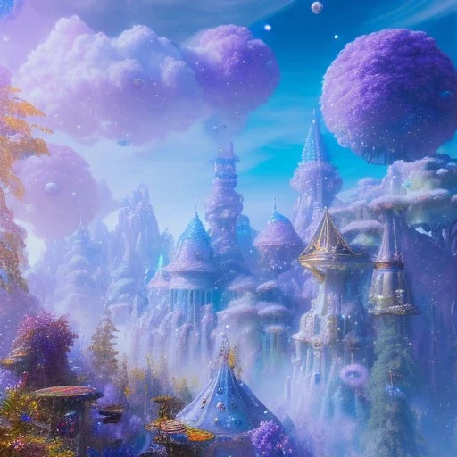 blu and violet landsacape with multicolored crystals falling from the sky, full of details, smooth, bright sunshine，soft light atmosphere, light effect，vaporwave colorful, concept art, smooth, extremely sharp detail, finely tuned detail, ultra high definition, 8 k, unreal engine 5, ultra sharp focus