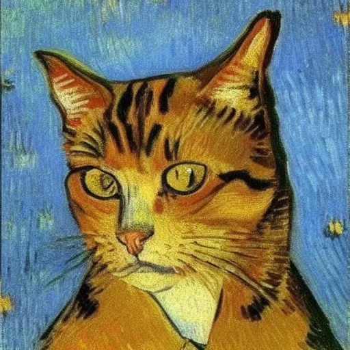 Portrait of a cat by Van Gogh