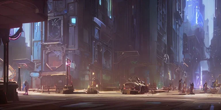 video game level design, sci-fi, 3d city environment, concept art, cinematic