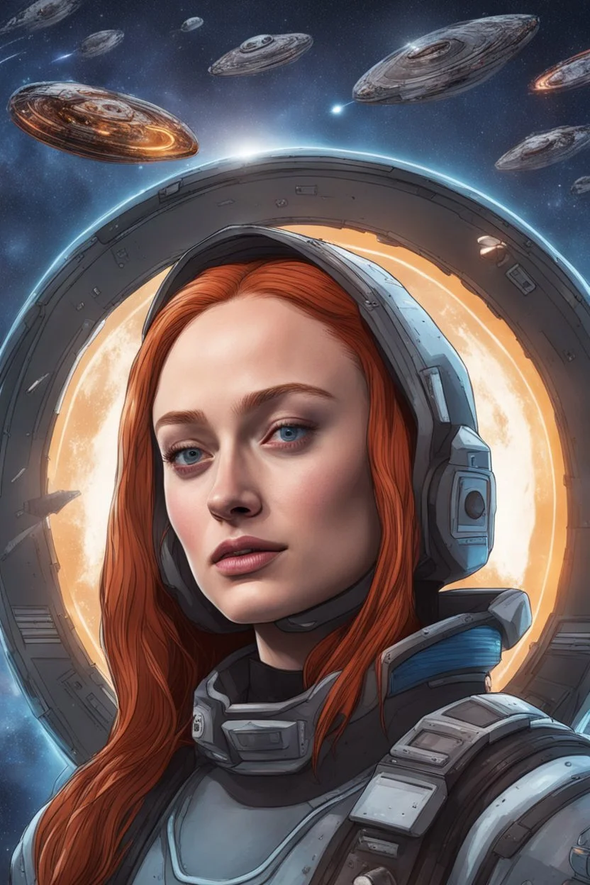 Sophie Turner in Rebel Starship