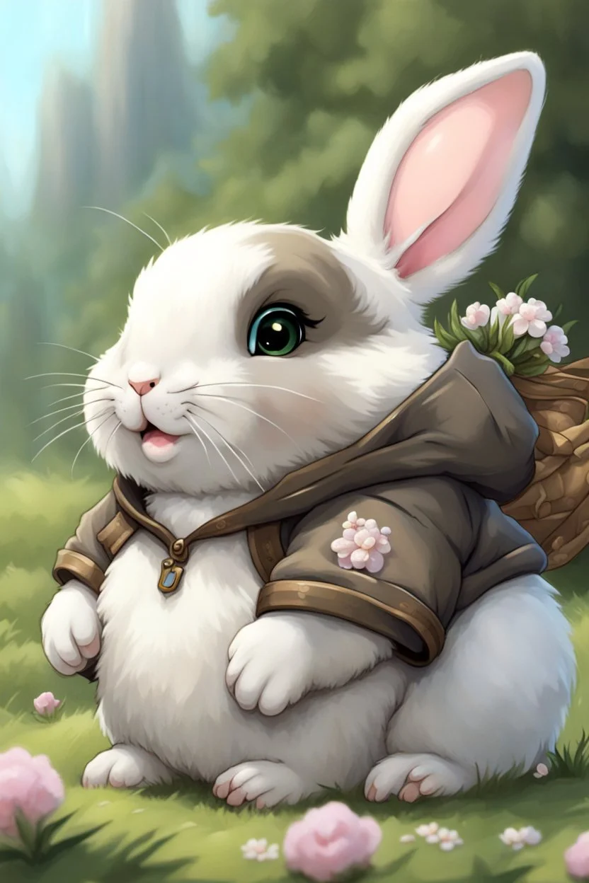 Cute chubby bunny jacket dnd art realism