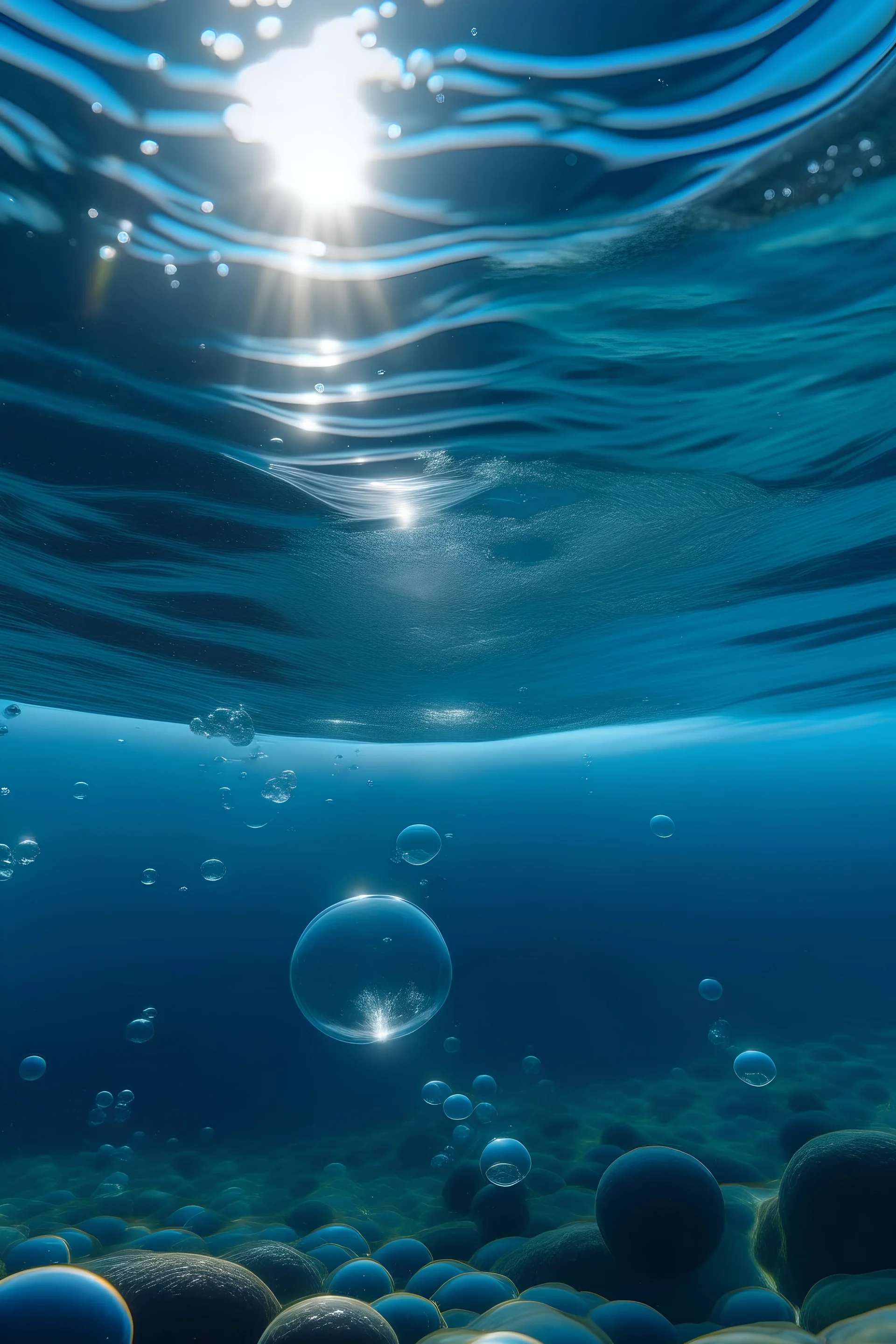 bubble view from under the water