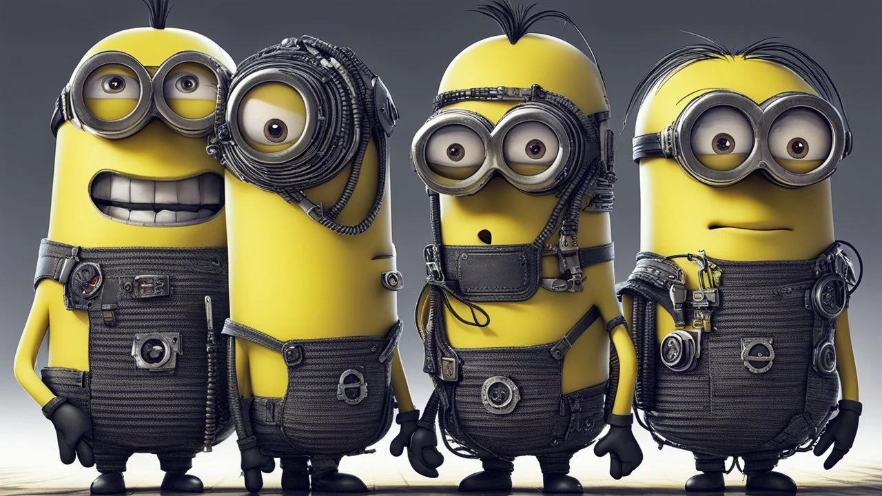 minions from despicable me as hackers like cyber punk