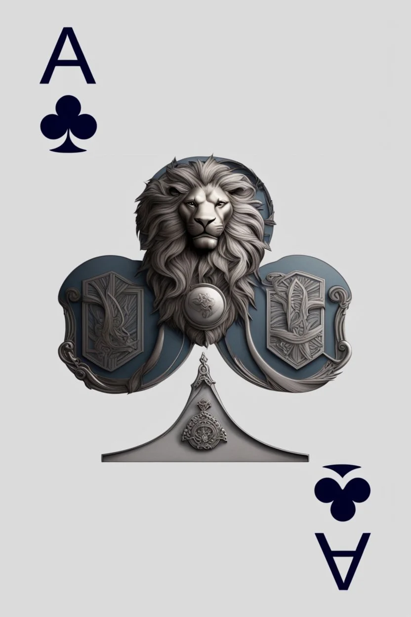 Art deco Torat card Ace lion emblem