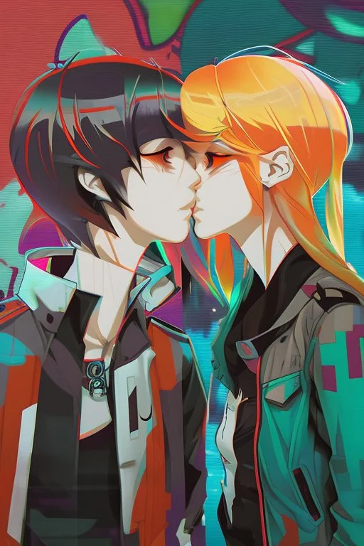 a striking profile picture of the iconic characters Howl and Sophie. They will be depicted in a style that blends the best of anime and graffiti, giving the artwork a unique and eye-catching appeal.