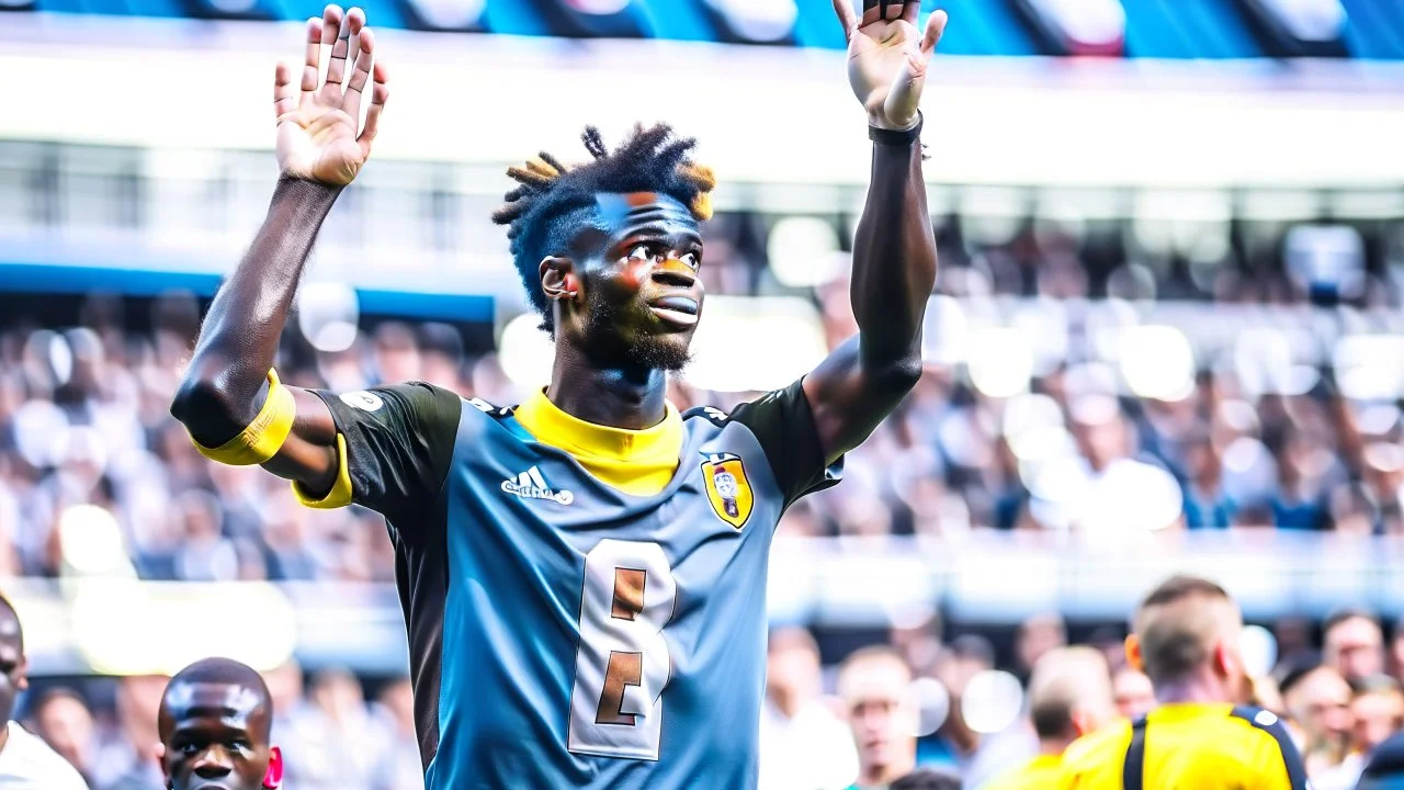 footballer giving a respectful salute to fans after a match