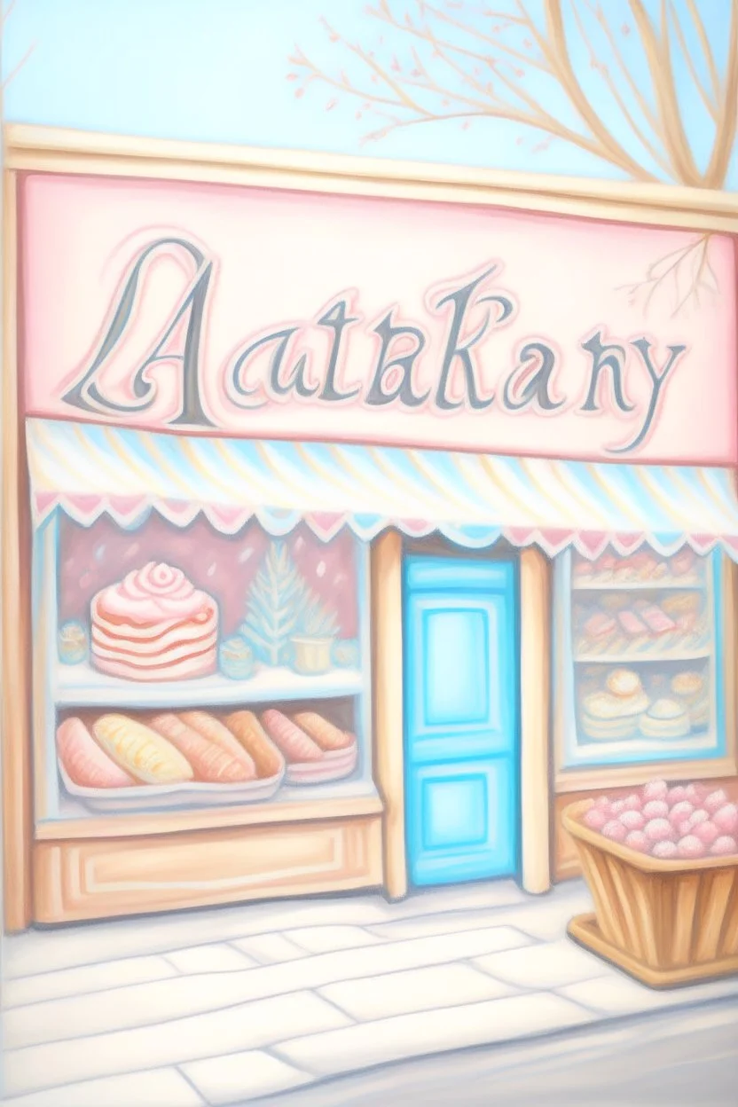 Pastel, bakery, Christmas art sign