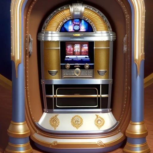 pixar style, volumetric diner environment and background, realistic painting of a jukebox, looking excited, detailed digital painting, extreme dense and fine fur, anime, ornate, colour-washed colors, elegant, small minutiae, tiny features, particulars, centered, smooth, sharp focus, renderman gofur render, 8k, uhd, detailed eyes, realistic shaded volumetric lighting, sunlight caustics, backlight, centered camera view