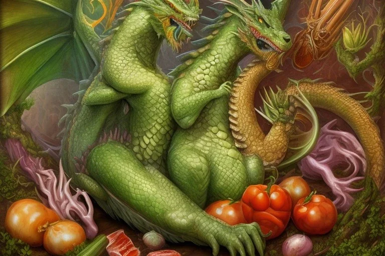 Dragon with vegetables like Arcimboldo