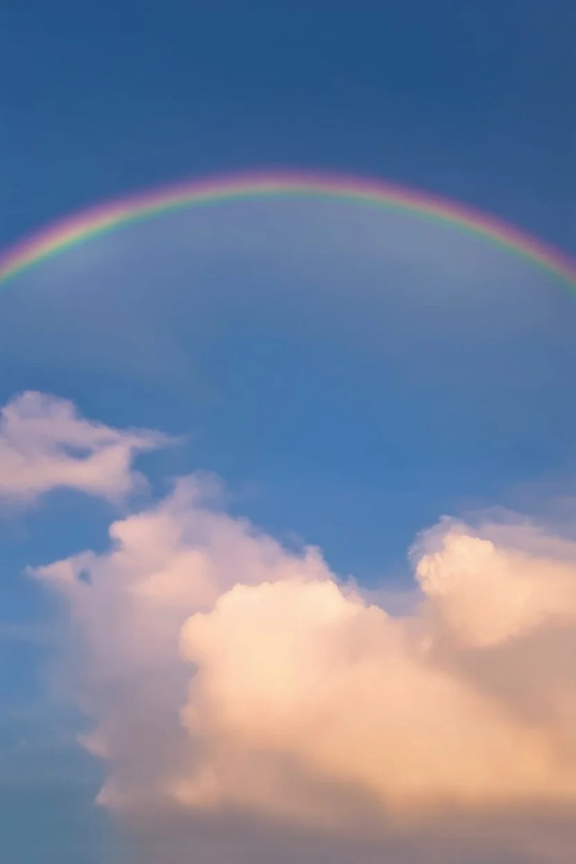 rainbow clouds in the beautiful sky