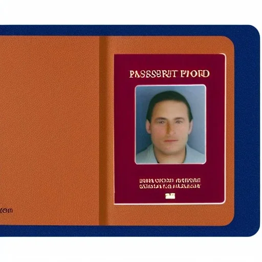 full view of a realistic, United States passport card with photo of person, transparent background.