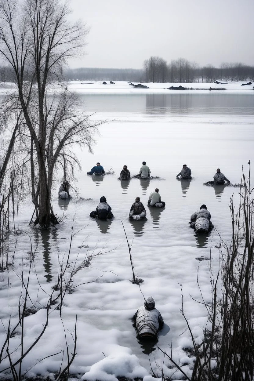 corpses in frozen lake