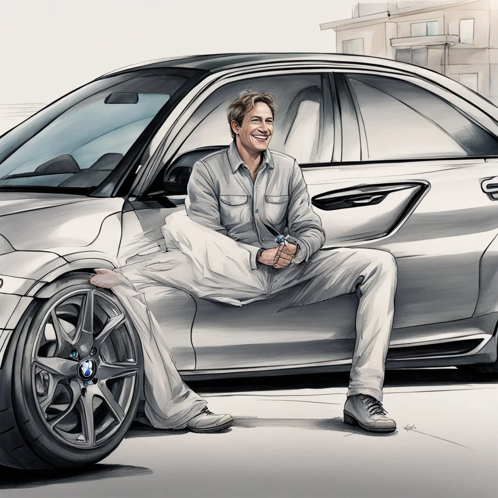 нарисуй счастливого владельца бмв