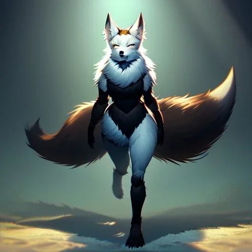 a fox fursona, darker colors, master quality, backlighting, soft lights, full body portrait, in frame, 8k, perfectly drawn face, well drawn, realistic, humanoid, furry, digitigrade legs, fur, female, anthropomorphic, skiny