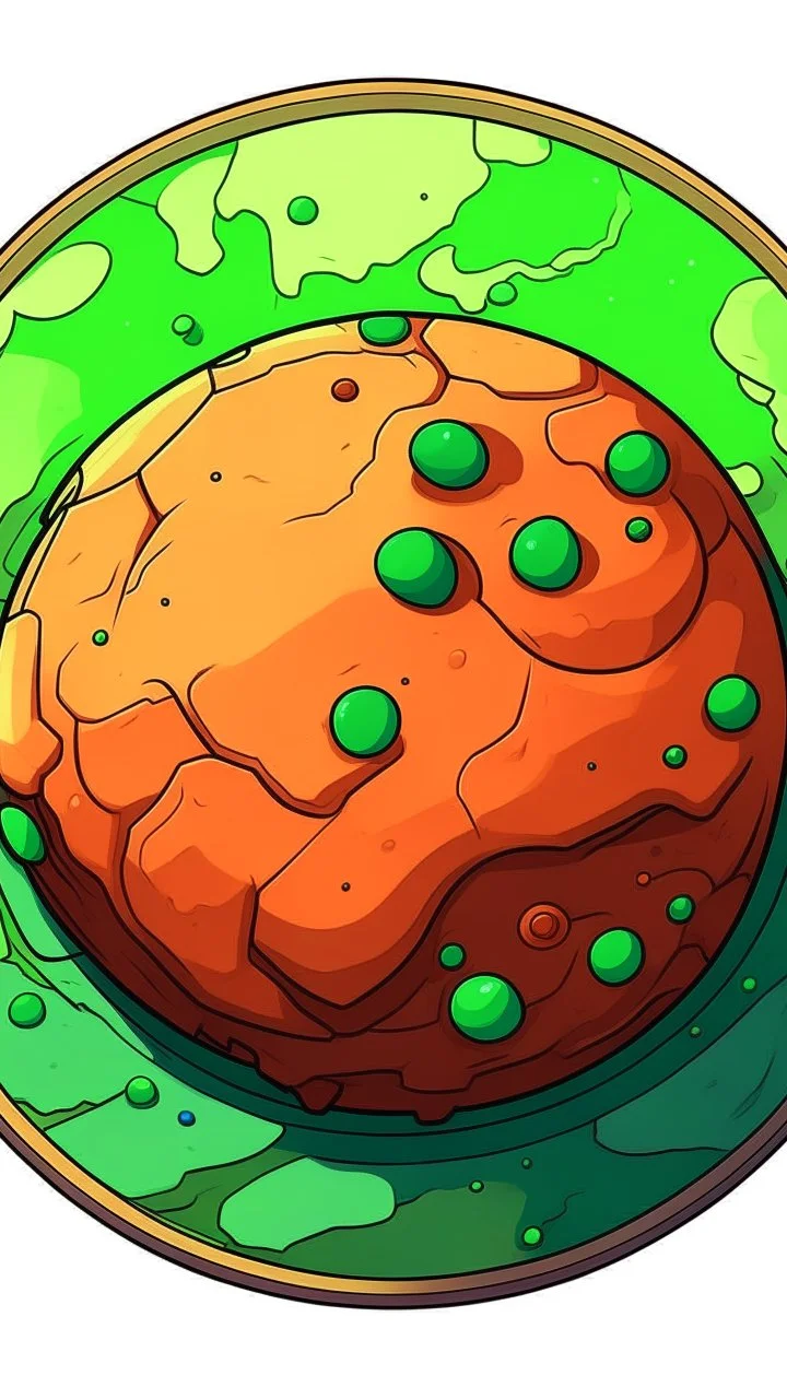 a minimalist cartoon mars planet for a top down view, 2D, asset shooter, video game , pixel art, transparent background