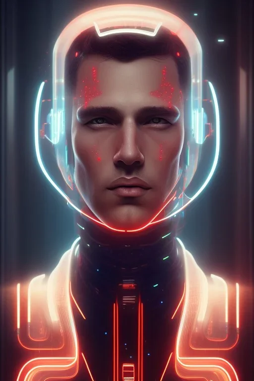 cyberpunk, head, men, portrai, tron